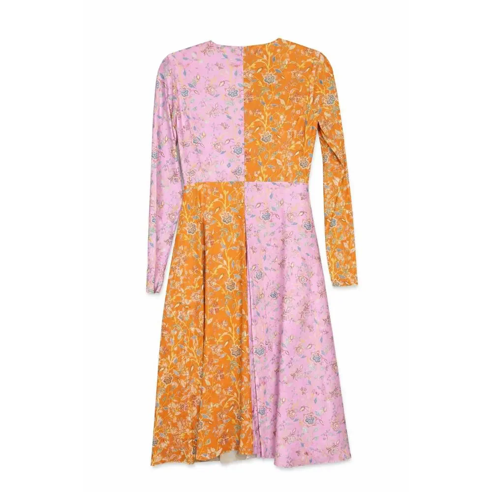 NWT FREE PEOPLE Rachel Antonoff Olivia Mesh Dress Pink Orange Floral Women's 4